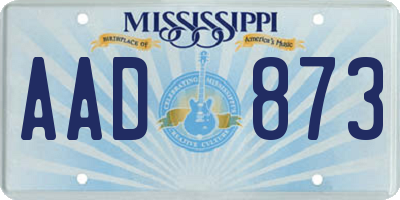 MS license plate AAD873