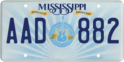 MS license plate AAD882