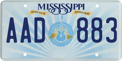 MS license plate AAD883