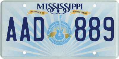 MS license plate AAD889