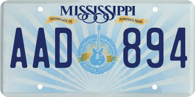 MS license plate AAD894