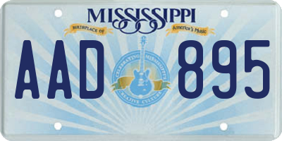MS license plate AAD895