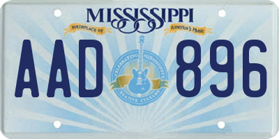 MS license plate AAD896