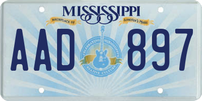 MS license plate AAD897