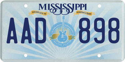 MS license plate AAD898