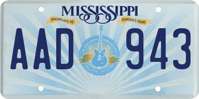 MS license plate AAD943