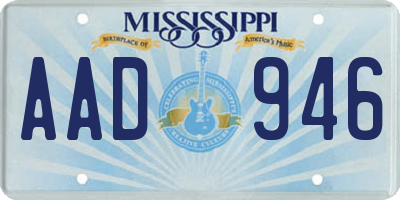 MS license plate AAD946
