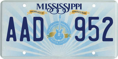 MS license plate AAD952