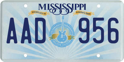 MS license plate AAD956