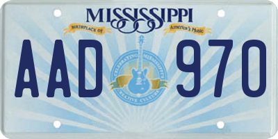 MS license plate AAD970