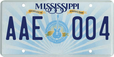 MS license plate AAE004