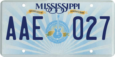 MS license plate AAE027