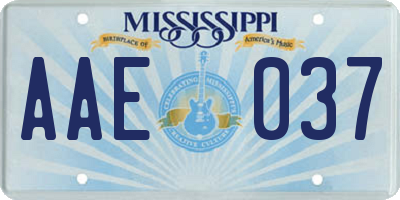 MS license plate AAE037
