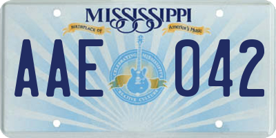 MS license plate AAE042