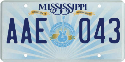 MS license plate AAE043