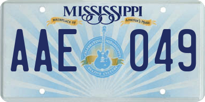 MS license plate AAE049