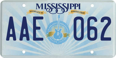 MS license plate AAE062