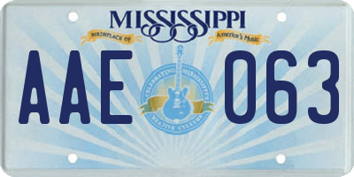 MS license plate AAE063