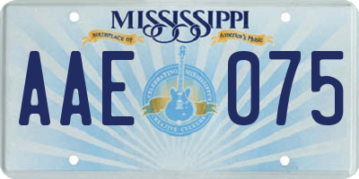MS license plate AAE075