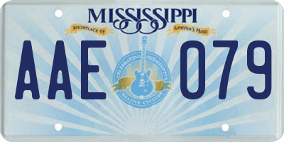 MS license plate AAE079