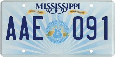 MS license plate AAE091