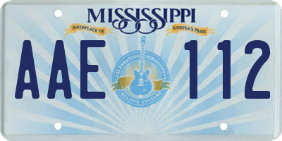 MS license plate AAE112