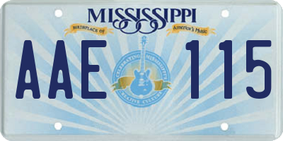 MS license plate AAE115