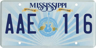 MS license plate AAE116