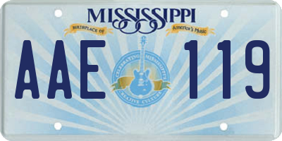 MS license plate AAE119