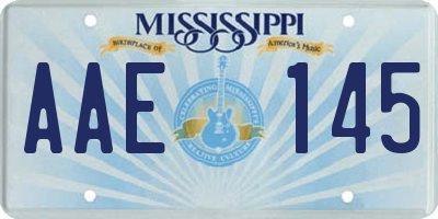 MS license plate AAE145