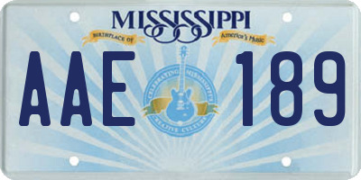 MS license plate AAE189