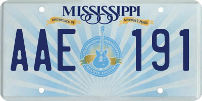 MS license plate AAE191