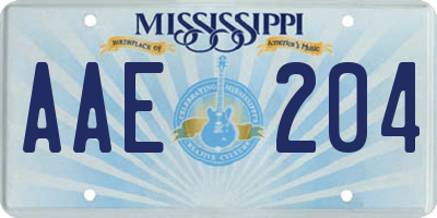 MS license plate AAE204