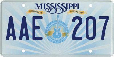 MS license plate AAE207