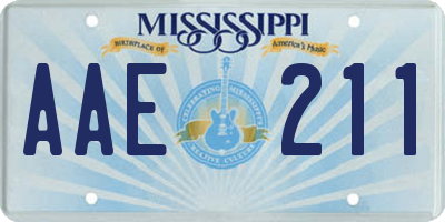 MS license plate AAE211