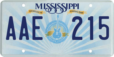 MS license plate AAE215