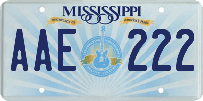 MS license plate AAE222