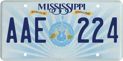 MS license plate AAE224