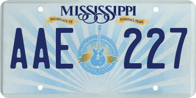 MS license plate AAE227