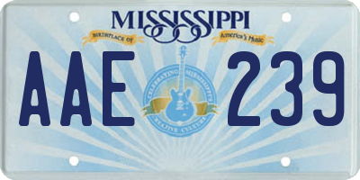 MS license plate AAE239