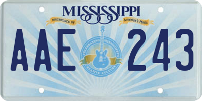 MS license plate AAE243