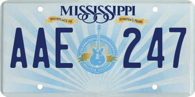 MS license plate AAE247