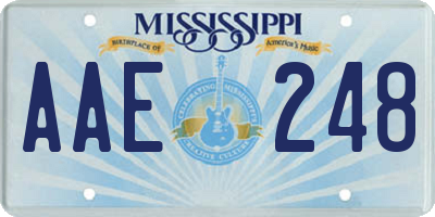 MS license plate AAE248