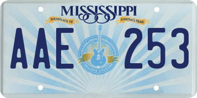 MS license plate AAE253
