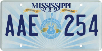 MS license plate AAE254