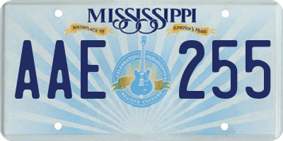 MS license plate AAE255