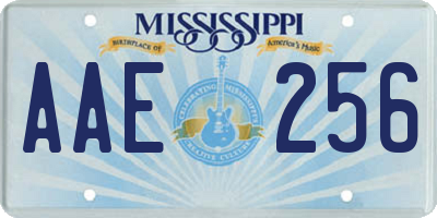 MS license plate AAE256