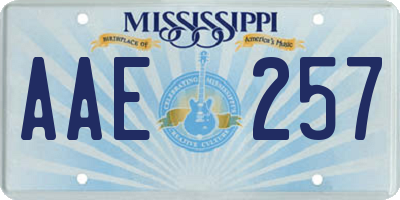 MS license plate AAE257