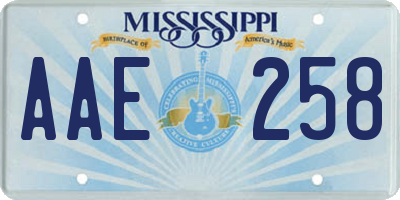 MS license plate AAE258