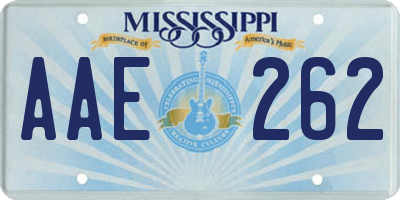 MS license plate AAE262